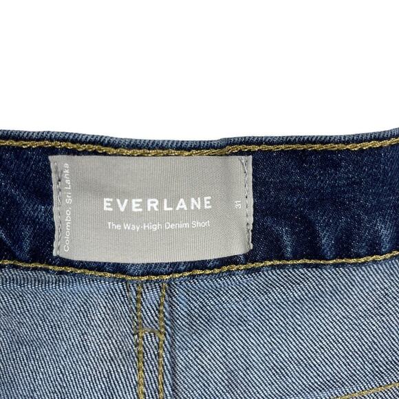 New Everlane The Way-High Denim Short High Rise Raw Hem Organic Cotton Size 31 - Picture 11 of 14